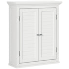 kleankin Bathroom Wall Cabinet for Living Room and Entryway - White-Wall-mounted design is space-saving