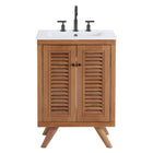 Modway Birdie 24" Bathroom Vanity - Natural/White-Coastal Bathroom Vanity