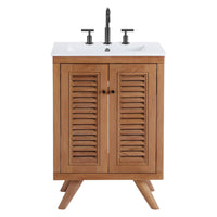 Modway Birdie 24" Bathroom Vanity - Natural/White-Coastal Bathroom Vanity