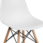 Flash Furniture Elon Series Plastic Chair with Wooden Legs - White - 2 Pack-Waterfall Seat reduces pressure on your legs