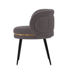 Manhattan Comfort Kaya 22.83" Modern Velvet Upholstered Dining Chair - Grey-Inner Seat Depth: 20.08 in. Seat Height: 19.29 in. Inner Seat Width: 20.28 in