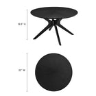 Modway Crossroads Round Wood Coffee Table - Black-Rubberwood and MDF