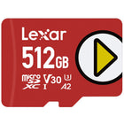 Lexar PLAY microSDXC UHS-I card - 512GB - Red-Compatible with portable gaming devices, smartphones, and tablets; including for Nintendo-Switch, Steam Deck, ASUS ROG Ally, Lenovo Legion Go 