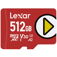 Lexar PLAY microSDXC UHS-I card - 512GB - Red-Compatible with portable gaming devices, smartphones, and tablets; including for Nintendo-Switch, Steam Deck, ASUS ROG Ally, Lenovo Legion Go 