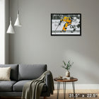 Evgeni Malkin Pittsburgh Penguins Skating with Puck Spotlight - Framed Canvas - 31" x 22"-Ready to hang - arrives fully assembled