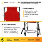 Mobile StairLift HyperLite Stair Chair Lightweight Portable Aluminum Evacuation Medical Transport - 350 lb Capacity-Equipped with ergonomic rear and lower lift handles for safe stair transport