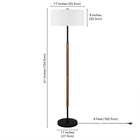 Hudson&Canal Simone 2-Light Floor Lamp with Fabric Shade - Blackened Bronze/Rustic Oak/White-Clean with a soft, dry cloth and no harsh chemicals or abrasive cleaning materials