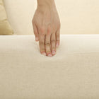 HOMCOM 2 Seater Sofa Couch with Thick Padding and Wood Legs - Cream White-Easy to assemble, no additional tools required