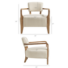 Modway Zinnia Striped Fabric Upholstered Accent Chair - Oatmeal Stripe-Dense Foam Cushioning
