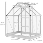 Outsunny 6' x 4' Polycarbonate Greenhouse- Solid foundation ensures stable standing
 
