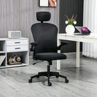Vinsetto Mesh Office Chair with Headrest and 4D Lumbar Support - Black-4D Lumbar support can move up/down, backward/forward, relieve your lower back pressure