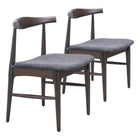 Zuo Tuzka Dining Chair - Grey/Espresso - Set of 2-Assembly required