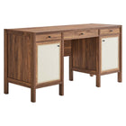 Modway Capri 58" Wood Grain Office Desk - Walnut-Wood Grain Laminate