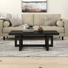 Hudson&Canal Breslow 47"W Rectangular Coffee Table - Black Grain-Finished in wood-look black grain