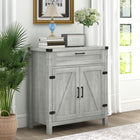 HOMCOM 29.9" L Sideboard Buffet Cabinet - Grey-Ample storage space with a countertop, a drawer, and a door cabinet