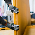 SHOWA 344MFT Pro Natural Rubber Latex Textured Grip Glove - Microfiber Liner - Black/Grey - Small -Black coating with grey liner