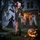Outsunny 72" Life-Size Animated Clown Halloween Decoration-Head and arms sway back and forth to music for interactive thrills 