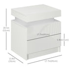 HOMCOM Nightstand with 2 Drawers- White-Two spacious drawers for lots of storage space