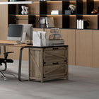 HOMCOM File Cabinet with 2 Drawers - Grey Wash-Melamine finish protects against wear and tear