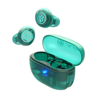 JLab Go Pop True Wireless Earbuds with Active Noise Cancelling - Transparent Teal-24+ hours Bluetooth playtime