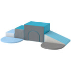 Qaba Soft Play Foam Stairs and Ramp 7-Piece Set-Includes different foam blocks for imagination and creativity stimulation 