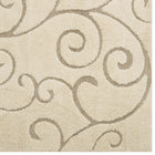 Modway Jubilant Burgeon Scrolling Vine Shag Area Rug - 5 ft W x 8 ft L - Creame/Beige-Distinctive High-Low Texture