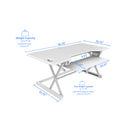 Rocelco Deluxe Adjustable Height Desk Riser with Enhanced Vertical Lift Range - White-Holds up to 45lbs