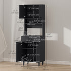 HOMCOM 71" H Kitchen Pantry Cabinet, Buffet Hutch, and Microwave Stand - Black-Each cabinet include a fixed shelf 