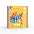 Connetix Glitter Castle Pack - 48 Pieces-48 piece pack - Contains glitter magnetic tiles in 32 x Standard squares, 8 x Equilateral triangles, 8 x Isosceles triangles 