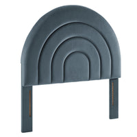 Modway Solana Arched Performance Velvet Twin Headboard - Cadet Blue-Stain-Resistant Performance Velvet Upholstery