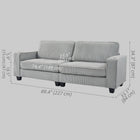 HOMCOM 3 Seater Sofa with Spring Cushion and Cup Holder for Bedroom - Light Grey-Doll cotton filling back cushions and track arms offer relaxation and support