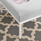 Modway Harmony Sunbrella Outdoor Patio Aluminum Ottoman - Grey-Non-Marking Black Plastic Foot Caps