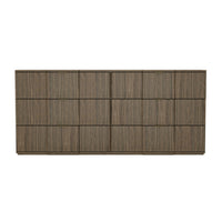 Manhattan Comfort Clive 72" Mid-Century Modern 6-Drawer Double Dresser - Walnut Brown & Gold-Clean-lined 6-drawer dresser crafted from manufactured wood for a refined, modern bedroom look