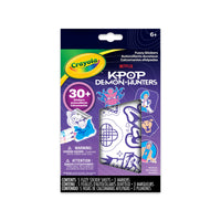 Crayola K Pop Demon Hunters Fuzzy Sticker Kit-Fuzzy and repositionable stickers: includes more than 30 purple fuzzy stickers that kids can colour, place, peel, and restick for creative fun