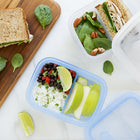 Minimal Silicone Bento Lunch Box - Blue - 900ml - Set of 2-Freezer, dishwasher, microwave and oven safe