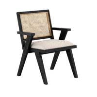 Plata Imports Rhonda Cane Dining Chair-Backrest with cane details