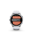Garmin fēnix 8 - AMOLED Outdoor Recreation/Adventure Watches - 43 mm - Silver with Whitestone Silicone Band-Navigate the outdoors with superior positioning accuracy, thanks to multi-band GPS with SatIQ™ technology plus built-in sensors for 3-axis compass, gyroscope and barometric altimeter