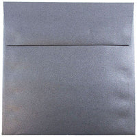 JAM Paper 6" x 6" Square Metallic Invitation Envelopes - Stardream Anthracite Black - 25 Pack-Colour: Stardream Anthracite