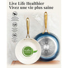 Gotham Steel Ultra Performance Ceramic and Aluminum Non-Stick 12" Frying Pan - Navy with Gold Handles-Dishwasher safe: spend less time on cleanup during busy weeknights, once you're done cooking, just place your cookware into the dishwasher for a hassle-free cleaning experience