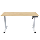 Ezywork 55" Electric Height Adjustable Standing Desk - White Frame/Wooden Top-Weight Capacity: 154 lb