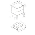 Monarch Specialties 24" 2-Drawer Laminate Accent Table - Walnut-10