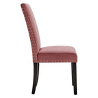Modway Parcel Performance Velvet Dining Side Chairs - Dusty Rose - 2 Pack-Chair Weight Capacity: 285 lbs.