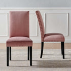 Modway Parcel Performance Velvet Dining Side Chairs - Dusty Rose - 2 Pack-Rubberwood Legs