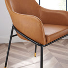 Modway Jovi Vegan Leather Dining Chair - Black/Tan - 2 Pack-Non-Marking Foot Pins