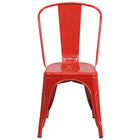 Flash Furniture Red Metal Indoor-Outdoor Stackable Chair-Galvanized Steel Construction