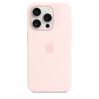 Apple Silicone Case with MagSafe for iPhone 15 Pro - Light Pink-Model Compatibility: Apple iPhone 15 Pro