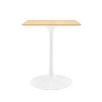 Modway Lippa 24" Square Wood Dining Table - White Natural-Wood Grain Veneer