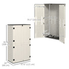 Outsunny 368 Gallon Outdoor Storage Cabinet Deck Box-Openable top and lockable doors secure contents conveniently
