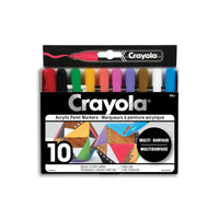 Crayola Bullet Tip Acrylic Paint Markers - 10 Pack-Crayola bullet tip acrylic paint markers: includes 10 bullet tip acrylic paint markers with bold, brilliant hues that pop on black paper, adult colouring books, and more