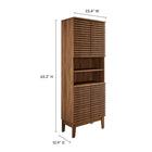 Modway Render Tall Bathroom Storage Cabinet - Walnut-Particleboard Construction